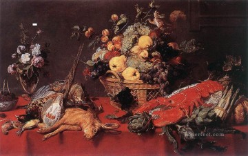 Naturaleza muerta Painting - Naturaleza muerta con una cesta de frutas Frans Snyders